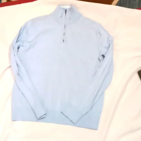 Banana Republic prem. cotton/cashmere Pict#2 Blue - Picture 1 of 4